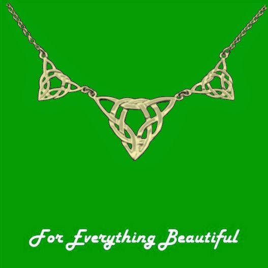 Image 0 of Celtic Treble Weave Triangular Knotwork 9K Yellow Gold Necklace