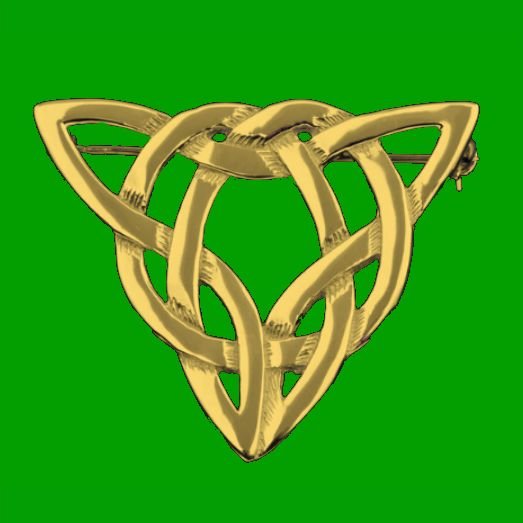 Image 0 of Celtic Weave Triangular Design Medium 9K Yellow Gold Brooch