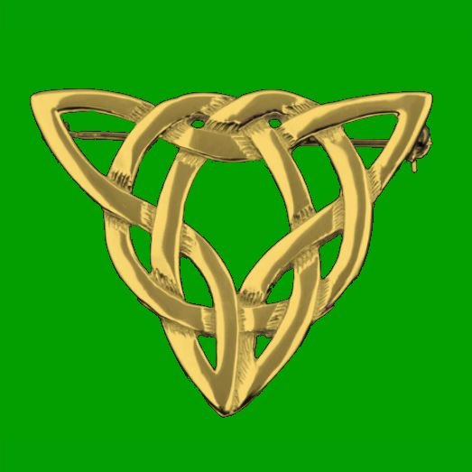 Image 0 of Celtic Weave Triangular Design Large 9K Yellow Gold Brooch