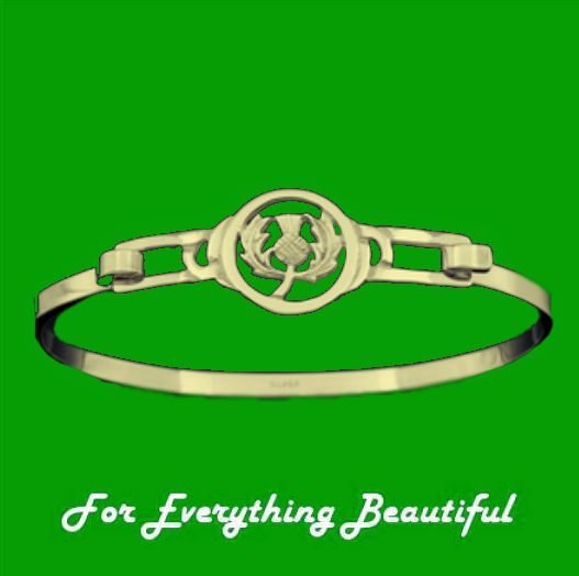 Image 0 of Scotland Thistle Motif Floral Emblem Design 9K Yellow Gold Bangle