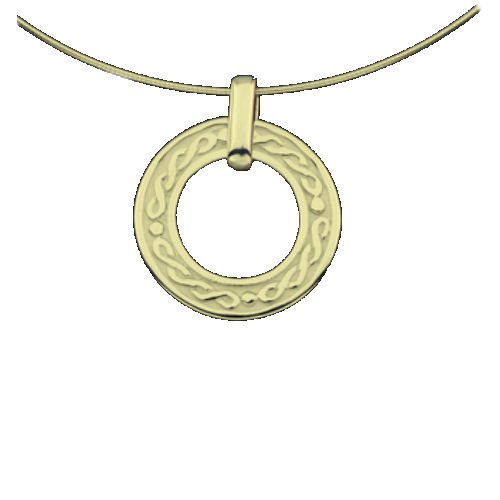 Image 1 of Celtic Circular Knotwork Design 9K Yellow Gold Necklace