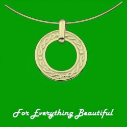 Celtic Circular Knotwork Design 9K Yellow Gold Necklace