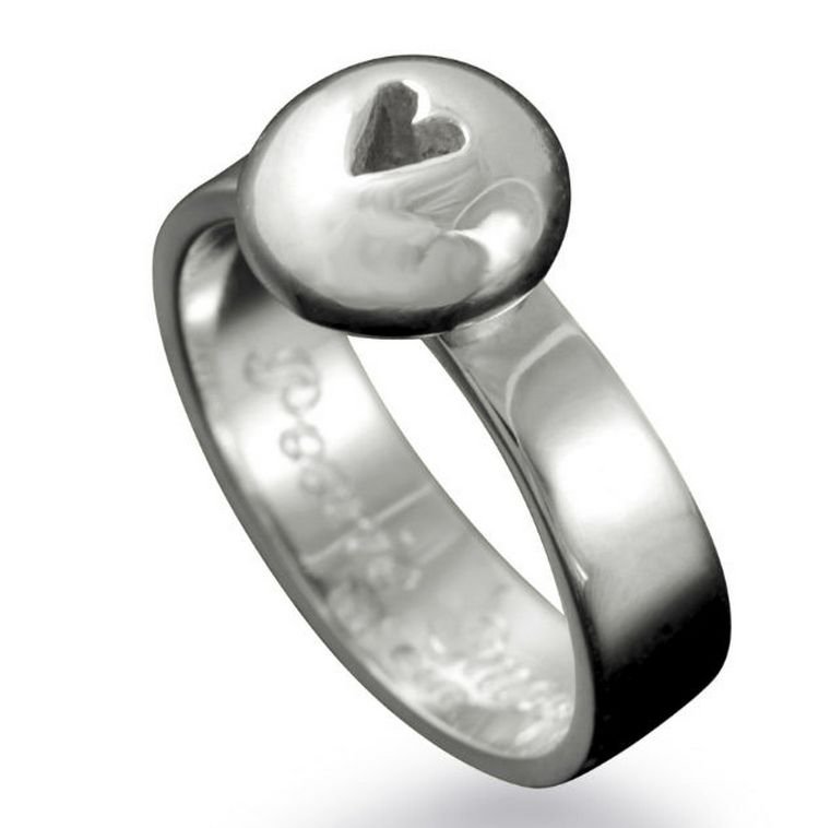 Image 1 of Peerie Smoorikins Little Kisses Ladies Sterling Silver Ring Band Size A-Q