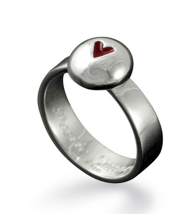 Image 3 of Peerie Smoorikins Little Kisses Ladies Sterling Silver Ring Band Size A-Q