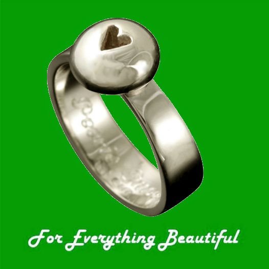 Image 0 of Peerie Smoorikins Little Kisses Ladies Platinum Ring Band Size A-Q