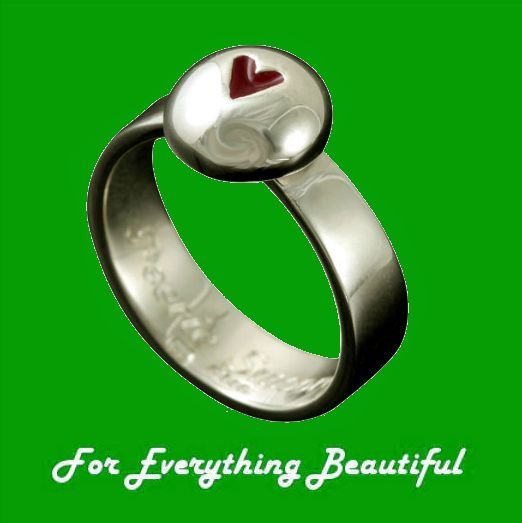 Image 2 of Peerie Smoorikins Little Kisses Ladies Platinum Ring Band Size A-Q