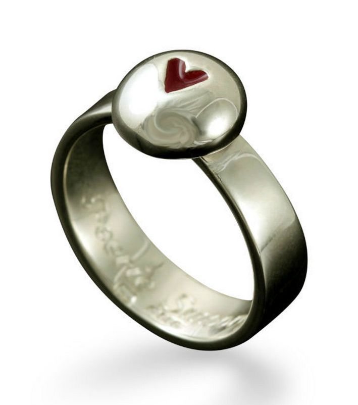 Image 3 of Peerie Smoorikins Little Kisses Ladies Platinum Ring Band Size A-Q