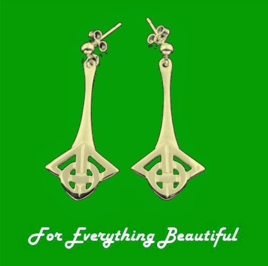 Image 0 of Celtic Friendship Knot Design Drop 9K Yellow Gold Earrings