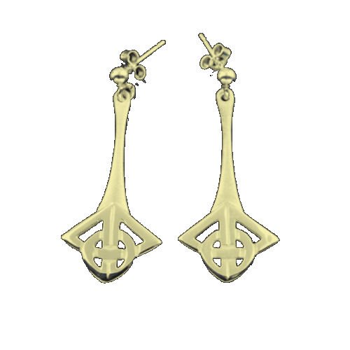 Image 1 of Celtic Friendship Knot Design Drop 9K Yellow Gold Earrings