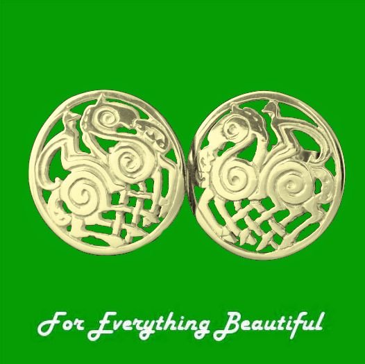 Image 0 of Sleipnir Circular Design Stud Small 9K Yellow Gold Earrings 