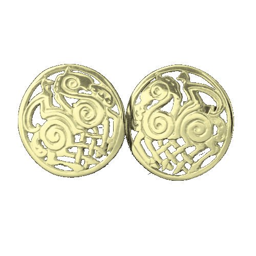 Image 1 of Sleipnir Circular Design Stud Small 9K Yellow Gold Earrings 