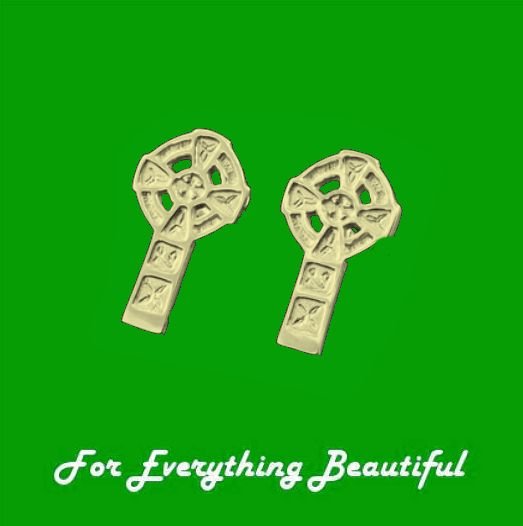 Image 0 of Celtic Cross Traditional Small Stud 9K Yellow Gold Earrings