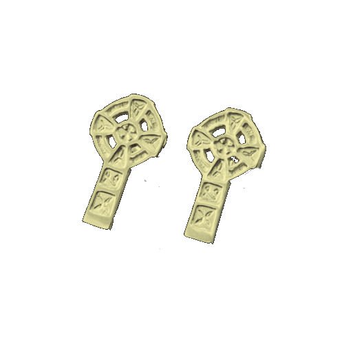 Image 1 of Celtic Cross Traditional Small Stud 9K Yellow Gold Earrings