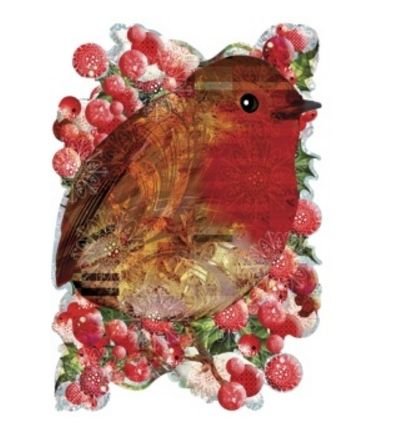 Image 1 of Round Red Robin Bird Themed Maestro Wooden Jigsaw Puzzle 300 Pieces