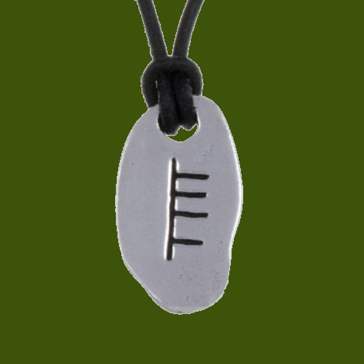 Image 0 of February Ogham Inscription Birth Month Stylish Pewter Pendant