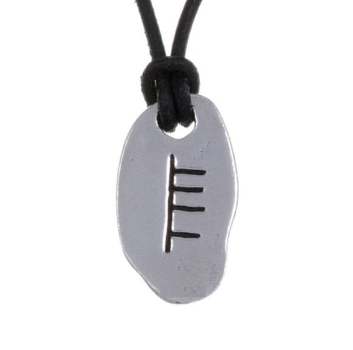 Image 1 of February Ogham Inscription Birth Month Stylish Pewter Pendant