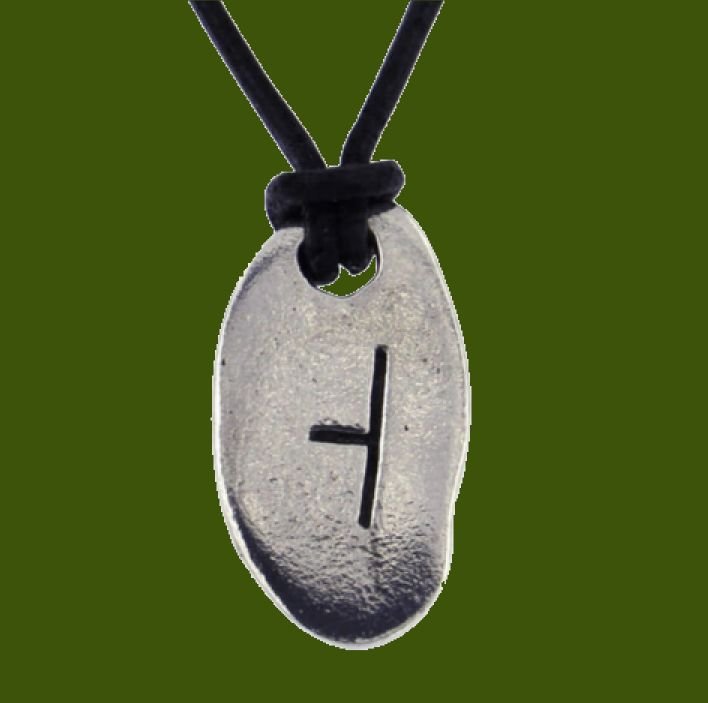 Image 0 of April Ogham Inscription Birth Month Stylish Pewter Pendant