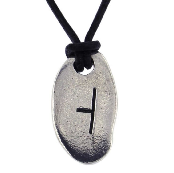 Image 1 of April Ogham Inscription Birth Month Stylish Pewter Pendant