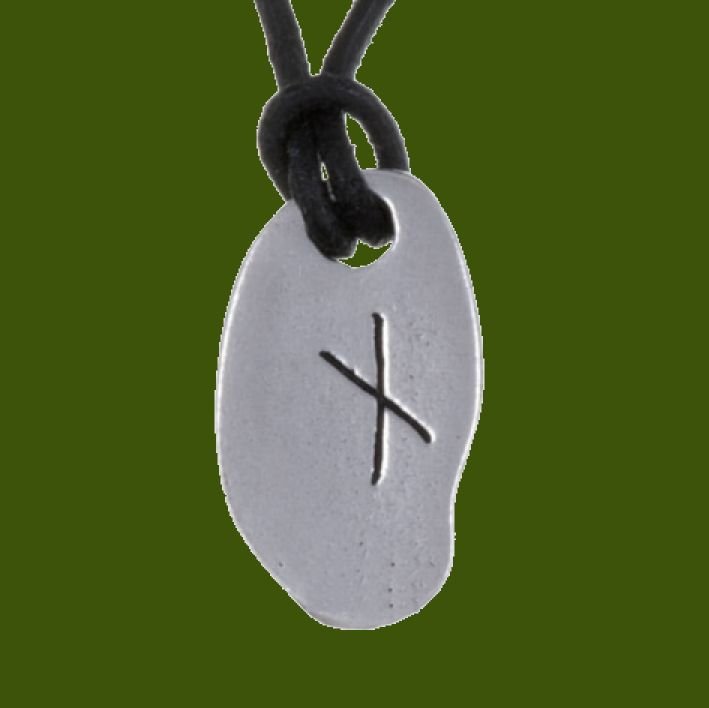 Image 0 of August Ogham Inscription Birth Month Stylish Pewter Pendant