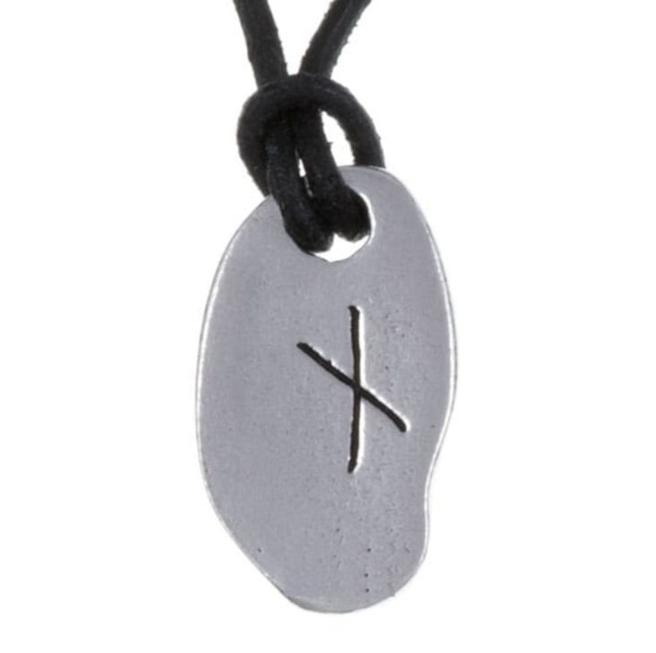Image 1 of August Ogham Inscription Birth Month Stylish Pewter Pendant