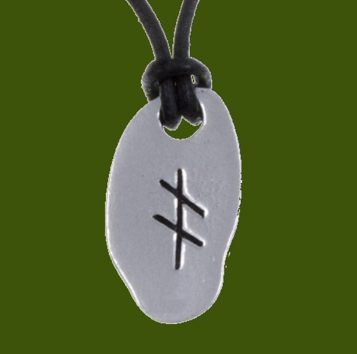 Image 0 of September Ogham Inscription Birth Month Stylish Pewter Pendant