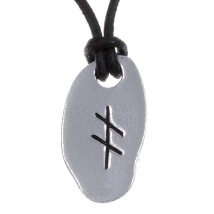 Image 1 of September Ogham Inscription Birth Month Stylish Pewter Pendant