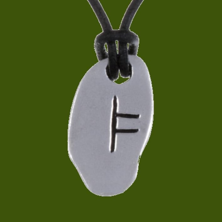 Image 0 of December Ogham Inscription Birth Month Stylish Pewter Pendant