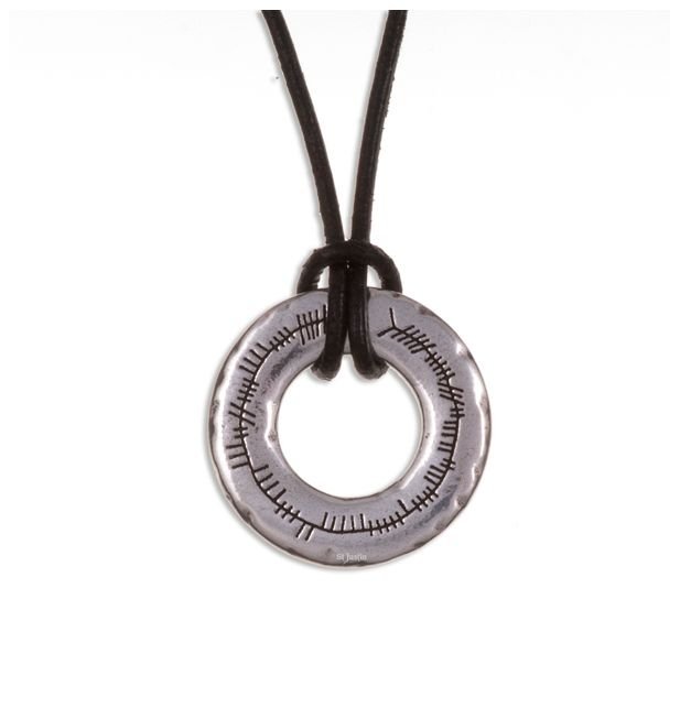 Image 1 of Ogham Love Ring Inscription Stylish Pewter Pendant