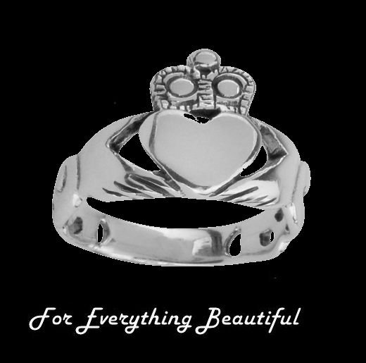 Image 0 of Celtic Claddagh Ladies Sterling Silver Band Ring Sizes 6-10