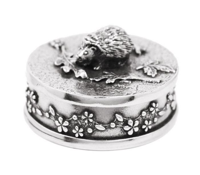 Image 1 of Hedgehog Animal Themed Stylish Pewter Decorative Trinket Box