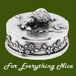 Hedgehog Animal Themed Stylish Pewter Decorative Trinket Box