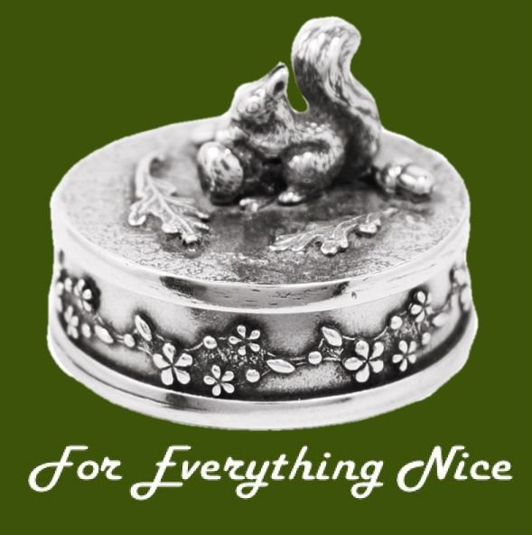 Image 0 of Squirrel Animal Themed Stylish Pewter Decorative Trinket Box