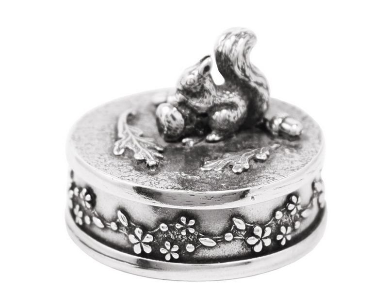 Image 1 of Squirrel Animal Themed Stylish Pewter Decorative Trinket Box