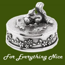 Squirrel Animal Themed Stylish Pewter Decorative Trinket Box