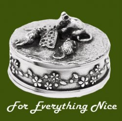 Bee Insect Themed Bronze Pendant And Pewter Decorative Trinket Box