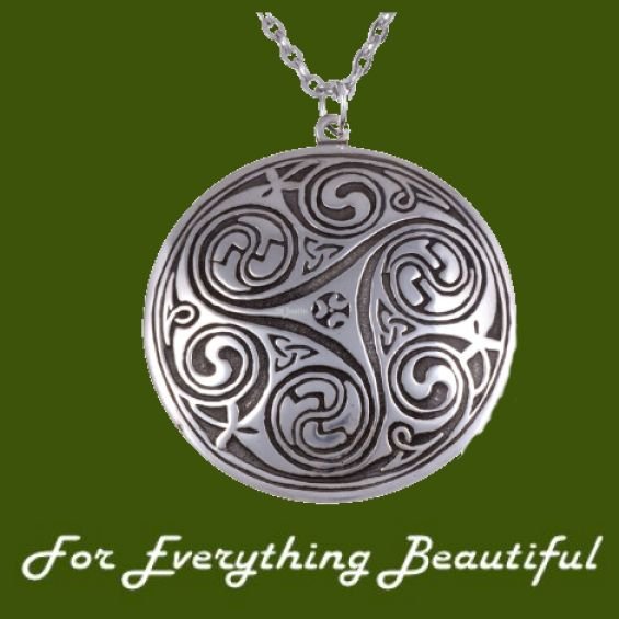 Image 0 of Celtic Triscele Kells Key Spiral Circular Stylish Pewter Pendant