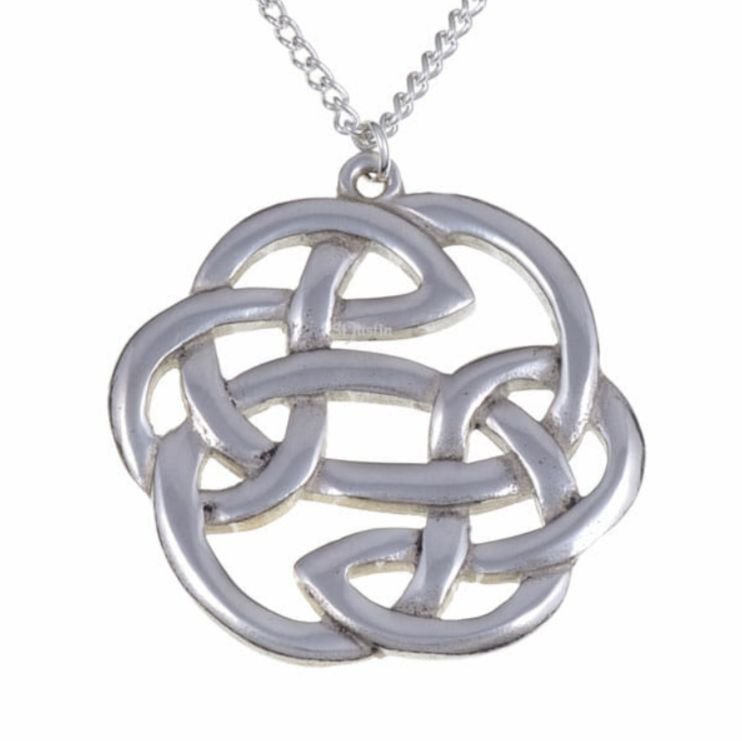 Image 1 of Celtic Lughs Knotwork Design Large Stylish Pewter Pendant 