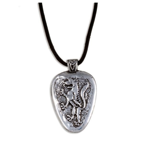 Image 1 of Plantagenet Lion Magna Carta Wax Cord Stylish Pewter Pendant