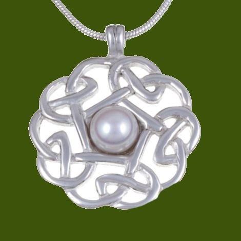 Image 0 of Celtic Knotwork Cultured Freshwater Pearl Stylish Pewter Pendant