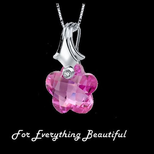 Image 0 of Pink Sapphire Florentine Cut Cubic Zirconia Accent Sterling Silver Pendant