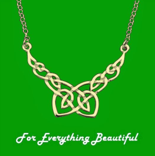 Image 0 of Celtic Leaf Knot Motif 9K Yellow Gold Necklet