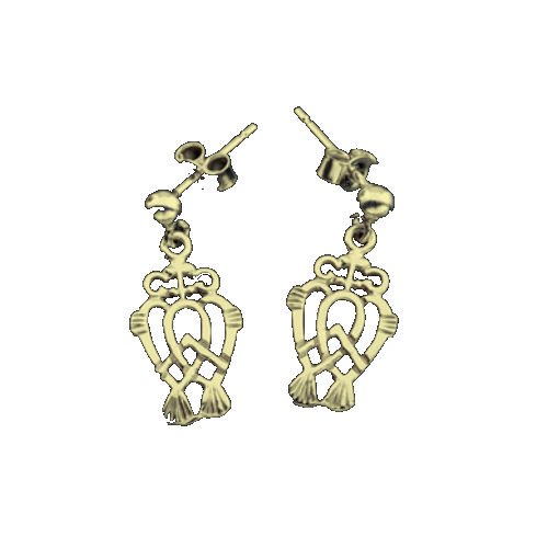 Image 1 of Luckenbooth Queen Mary Small Drop 9K Yellow Gold Earrings