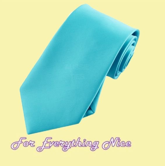 Image 0 of Aqua Turquoise Formal Groomsmen Groom Wedding Straight Mens Neck Tie 