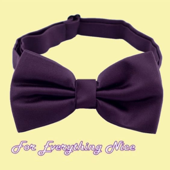 Image 0 of Eggplant Purple Formal Groomsmen Groom Wedding Mens Neck Bow Tie 