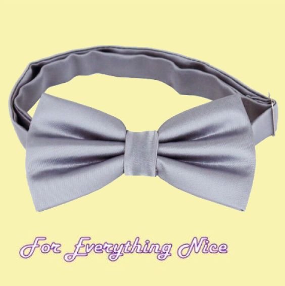 Image 0 of Medium Silver Grey Formal Groomsmen Groom Wedding Mens Neck Bow Tie 