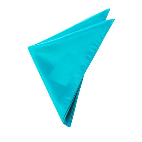 Image 1 of Aqua Turquoise Formal Groomsmen Groom Wedding Mens Pocket Square 