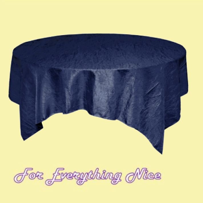 Image 0 of Navy Blue Taffeta Crinkle Table Overlay Decorations 72 inches x 25