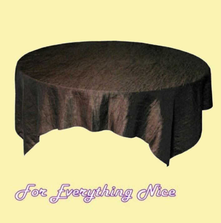 Image 0 of Chocolate Brown Taffeta Crinkle Table Overlay Decorations 72 inches x 25