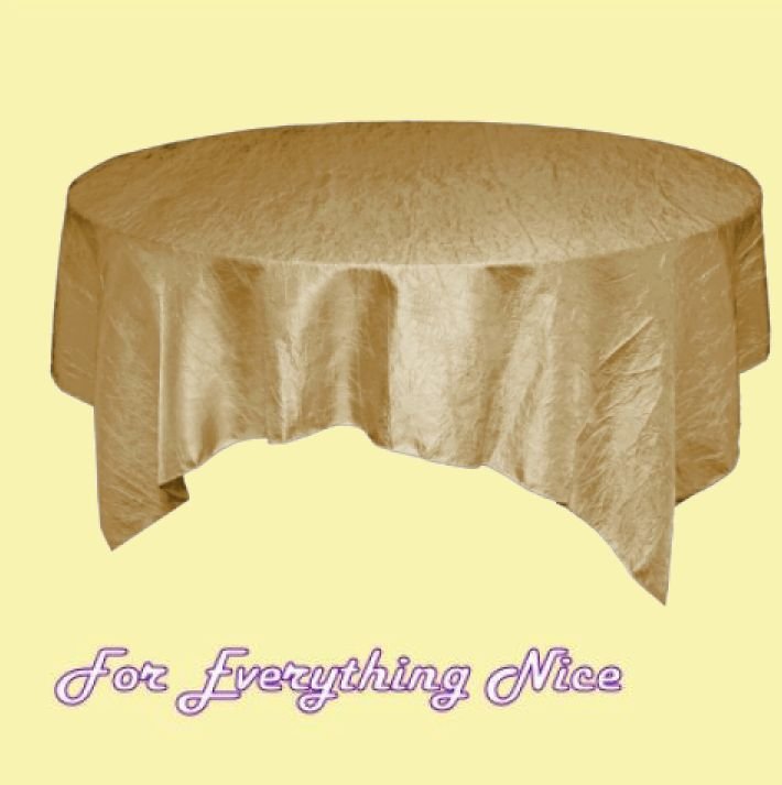 Image 0 of Champagne Taffeta Crinkle Table Overlay Decorations 72 inches x 1