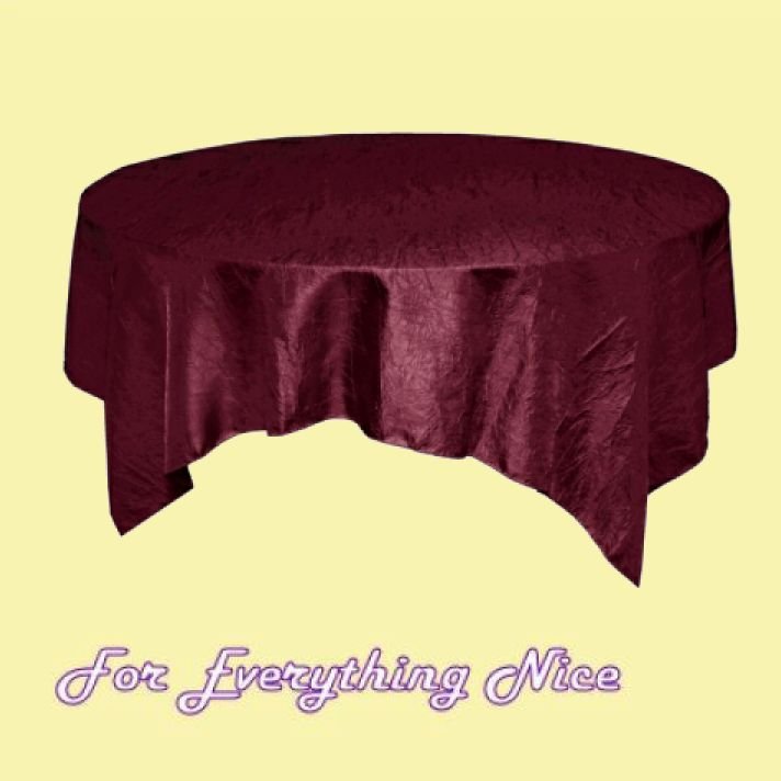 Image 0 of Burgundy Wine Taffeta Crinkle Table Overlay Decorations 72 inches x 1